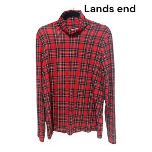 Lands End Plaid Long Sleeve turtleneck Shirt